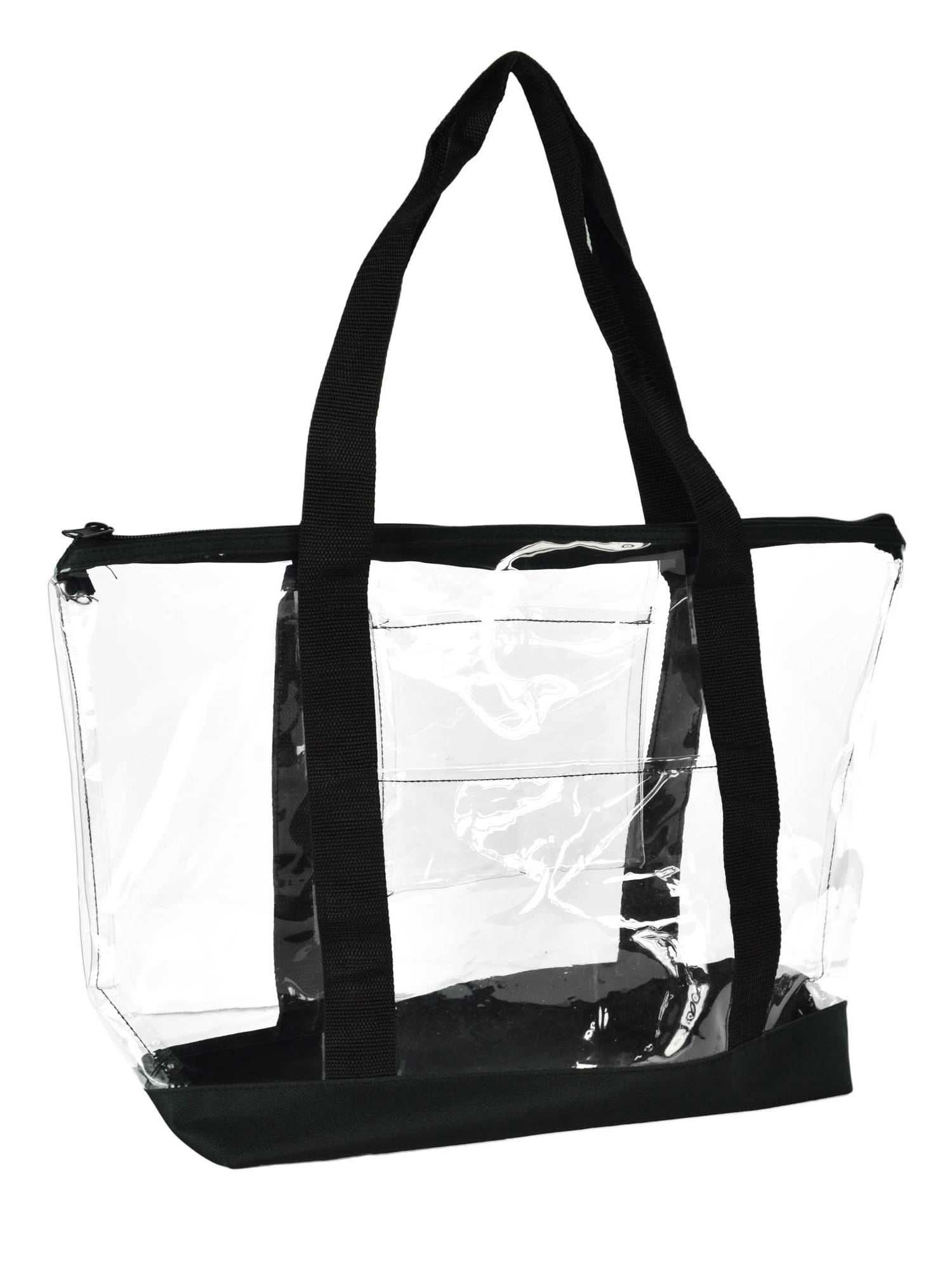 Juvale 2 Pack Clear Stadium Approved Tote Bags,12x6x12 Large Transparent Totes With Zippers,handles For Concerts,sporting Events,music