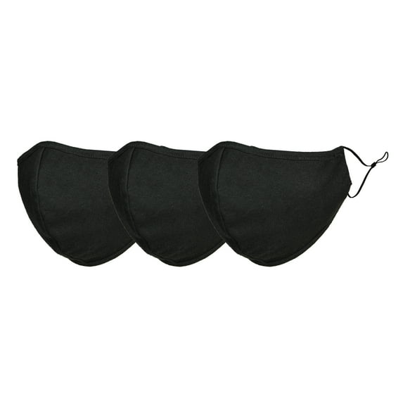 DALIX Cloth Face Mask Reuseable Washable in Black Made in USA - S-M Size (3 Pack)