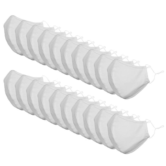 DALIX Cloth Face Mask Reuseable Washable in Gray Made in USA - L-XL Size (20 Pack)