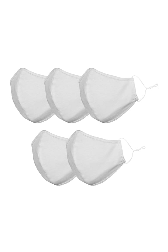 Cloth Face Mask Reuseable Washable in Gray Made in USA - L-XL Size (5 Pack)