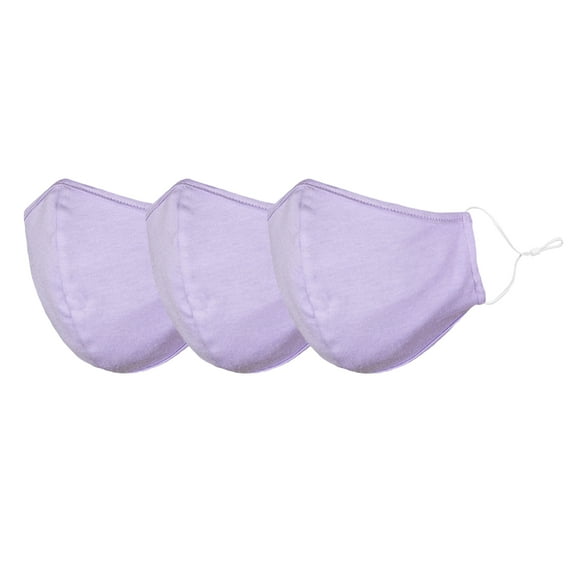 DALIX Cloth Face Mask Reuseable Washable in Lavender Made in USA - L-XL Size (3 Pack)