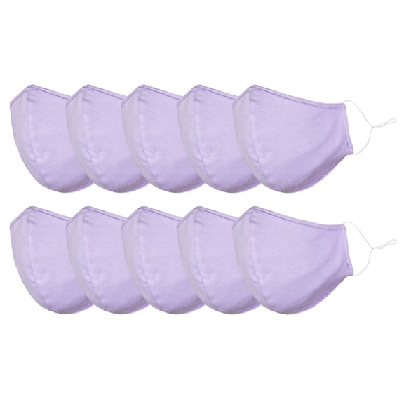 DALIX Cloth Face Mask Reuseable Washable in Lavender Made in USA - S-M Size (10 Pack)