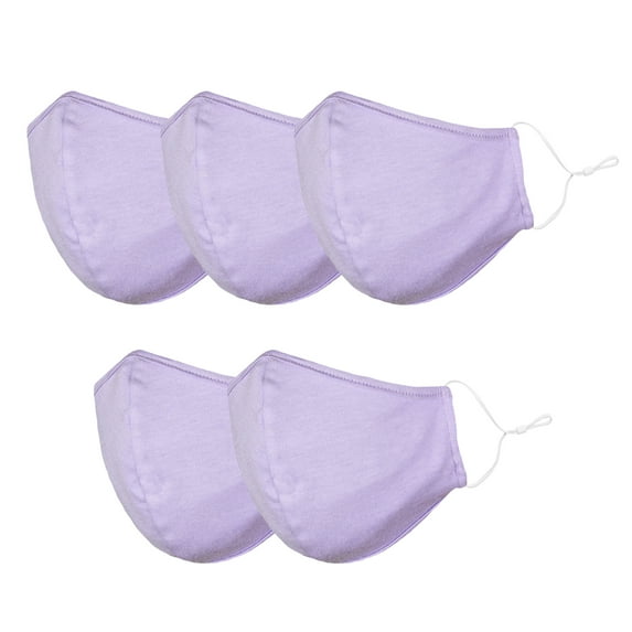 DALIX Cloth Face Mask Reuseable Washable in Lavender Made in USA - S-M Size (5 Pack)