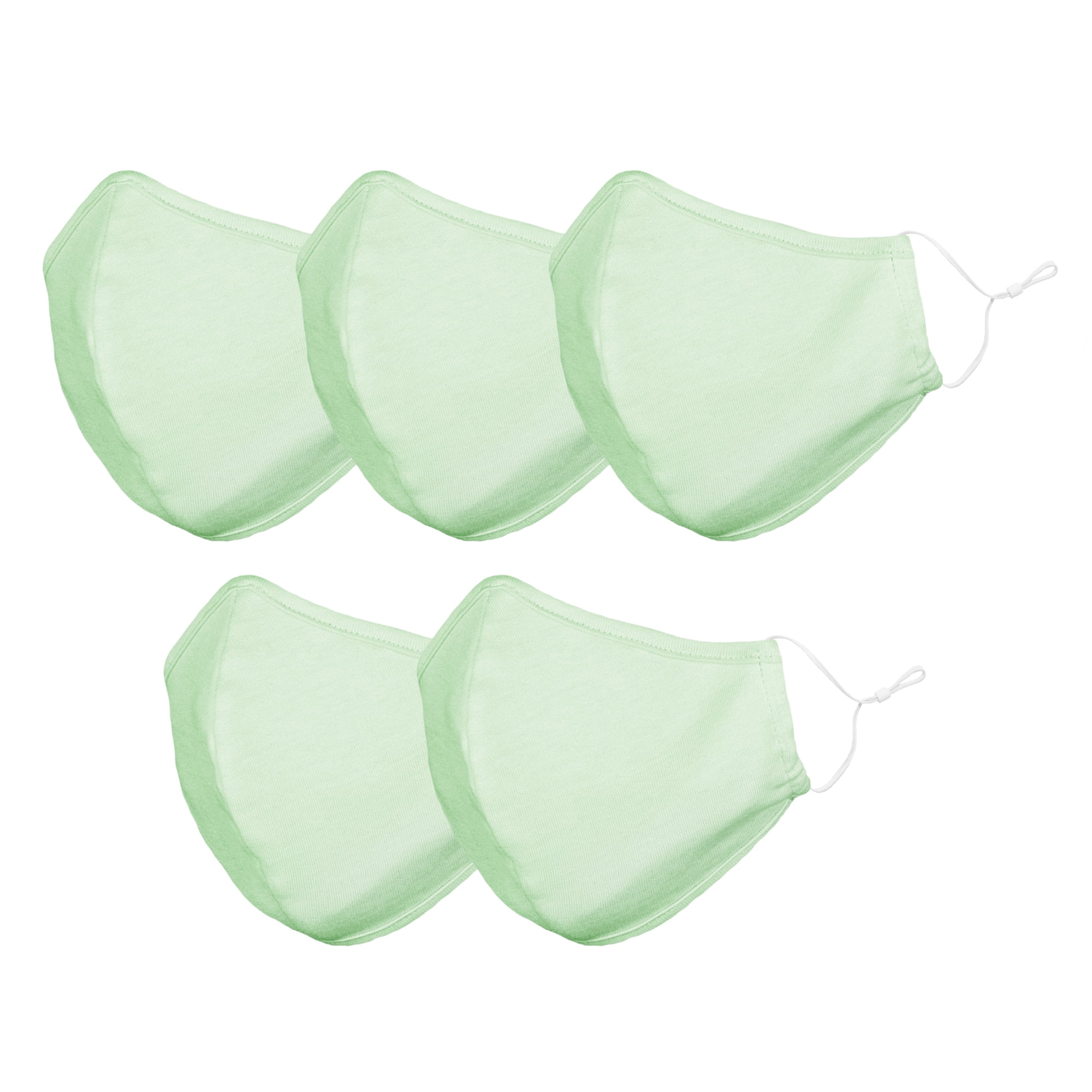 DALIX Cloth Face Mask Reuseable Washable in Mint Green Made in USA - S-M Size (5 Pack)