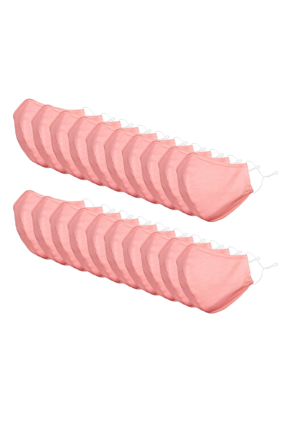 Cloth Face Mask Reuseable Washable in Pink Made in USA - L-XL Size (20 Pack)