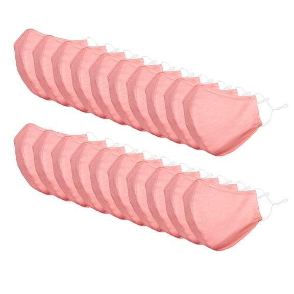 DALIX Cloth Face Mask Reuseable Washable in Pink Made in USA - S-M Size (20 Pack)