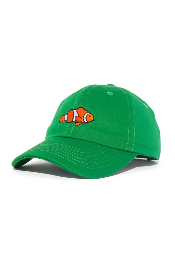 Clownfish Baseball Cap Tropical Dad Hat Men Women's Hats in Kelly Green