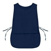 DALIX Cobbler Apron Two Pockets Smock Regular Double Sided Apron, Navy Blue