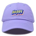 thumbnail image 1 of DALIX Colorful Happy Hat Mens Womens Embroidered Baseball Cap in Lavender, 1 of 6