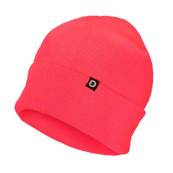 DALIX Cuff Beanie Cap 12" (Comes in 14 Colors)-Neon-Pink