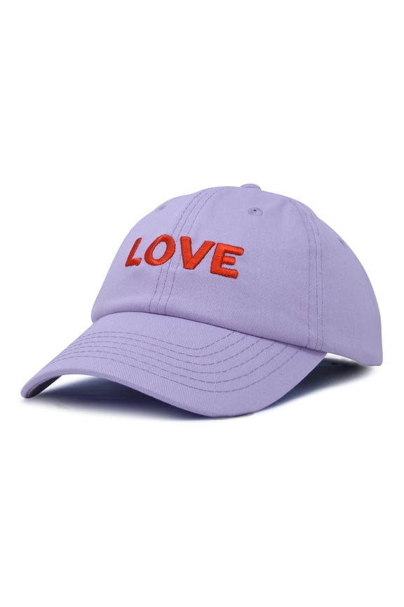 Custom Embroidered Hats Dad Caps LOVE Stitched Logo Hat Lavender