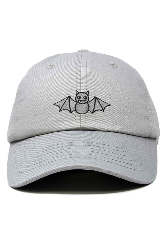 Cute Bat Hat Womens Baseball Cap in Gray