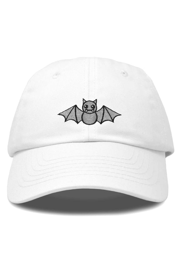 Cute Bat Hat Womens Baseball Cap in White