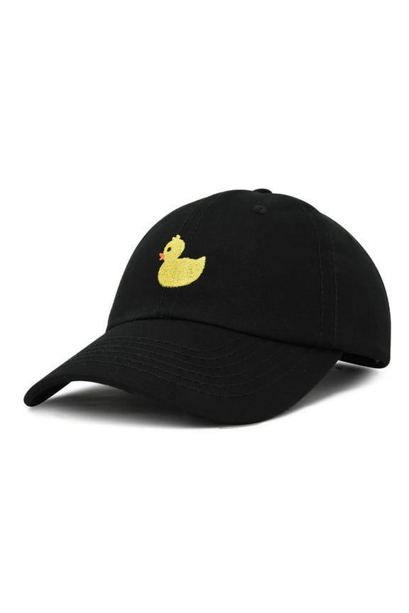 Cute Ducky Hat Youth Baseball Cap for Kids Girls and Boys in Black