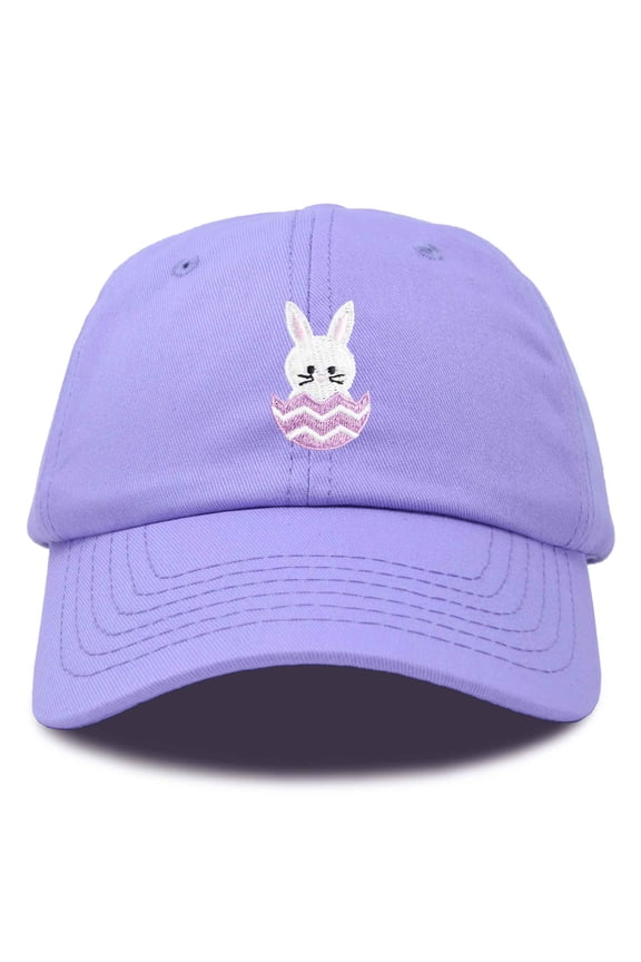 Cute Easter Bunny Kids Hat Embroidered Girls Baseball Cap in Lavender