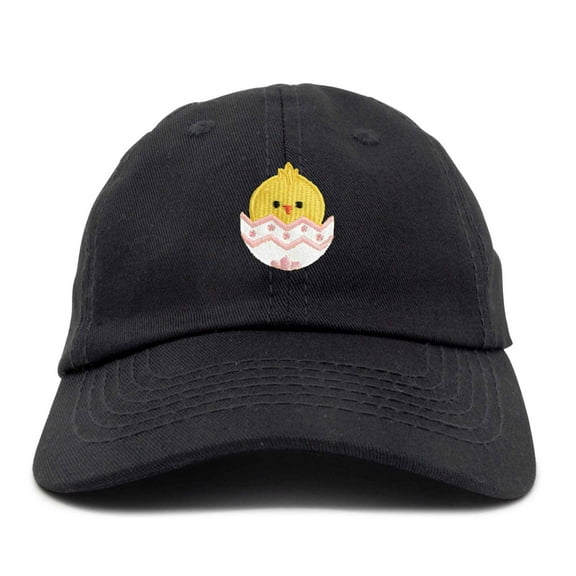 DALIX Cute Easter Chick Hat Infants Embroidered Baby Baseball Cap Black
