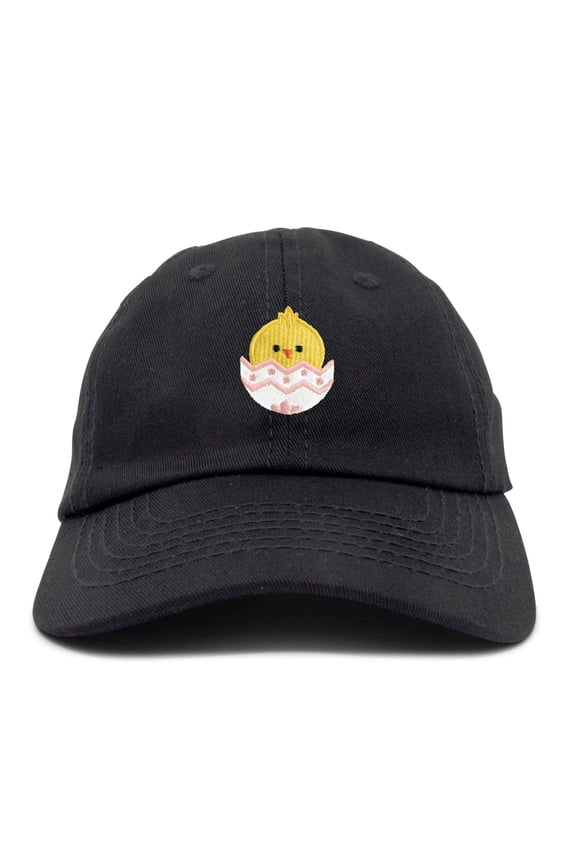 Cute Easter Chick Hat Infants Embroidered Baby Baseball Cap Black