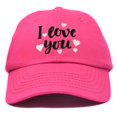 thumbnail image 1 of DALIX Cute Hearts I Love You Hat Womens Embroidered Baseball Cap in Hot Pink, 1 of 6