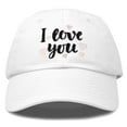 thumbnail image 1 of DALIX Cute Hearts I Love You Hat Womens Embroidered Baseball Cap in White, 1 of 6