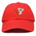 thumbnail image 1 of DALIX Cute Koala with Heart Hat Womens Embroidered Baseball Cap in Red, 1 of 6