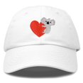 thumbnail image 1 of DALIX Cute Koala with Heart Hat Womens Embroidered Baseball Cap in White, 1 of 6