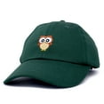 thumbnail image 1 of DALIX Cute Owl Hat Cotton Baseball Cap in Dark Green, 1 of 7