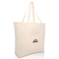 thumbnail image 1 of DALIX Cute Rainbow Tote Bag Reusable Grocery Teacher Bags Eco Pride Natural, 1 of 7