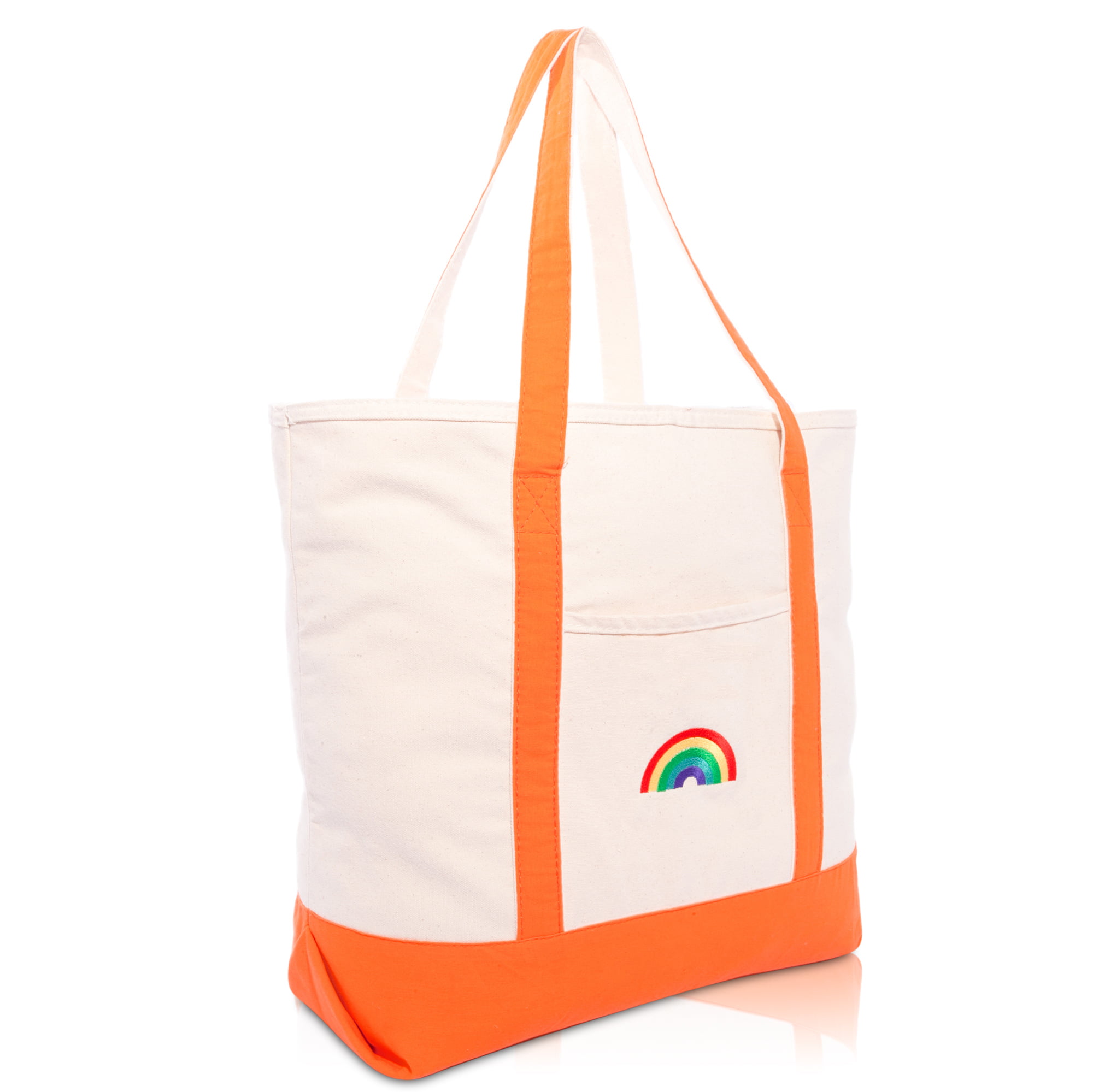  DALIX Rainbow Tote Bag with Zippered Top : Clothing
