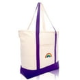 thumbnail image 1 of DALIX Cute Rainbow Tote Bag Reusable Grocery Teacher Bags Eco Pride Purple, 1 of 7