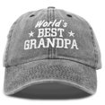 thumbnail image 1 of DALIX DALIX Worlds Best Grandpa Hat Vintage Cap Gift Washed Cotton in Washed Denim Black, 1 of 6