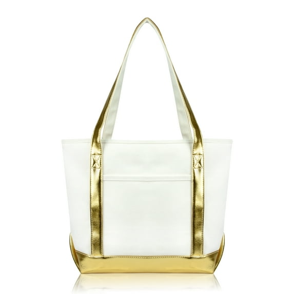 DALIX Daily Shoulder Tote Bag Premium Cotton in Gold