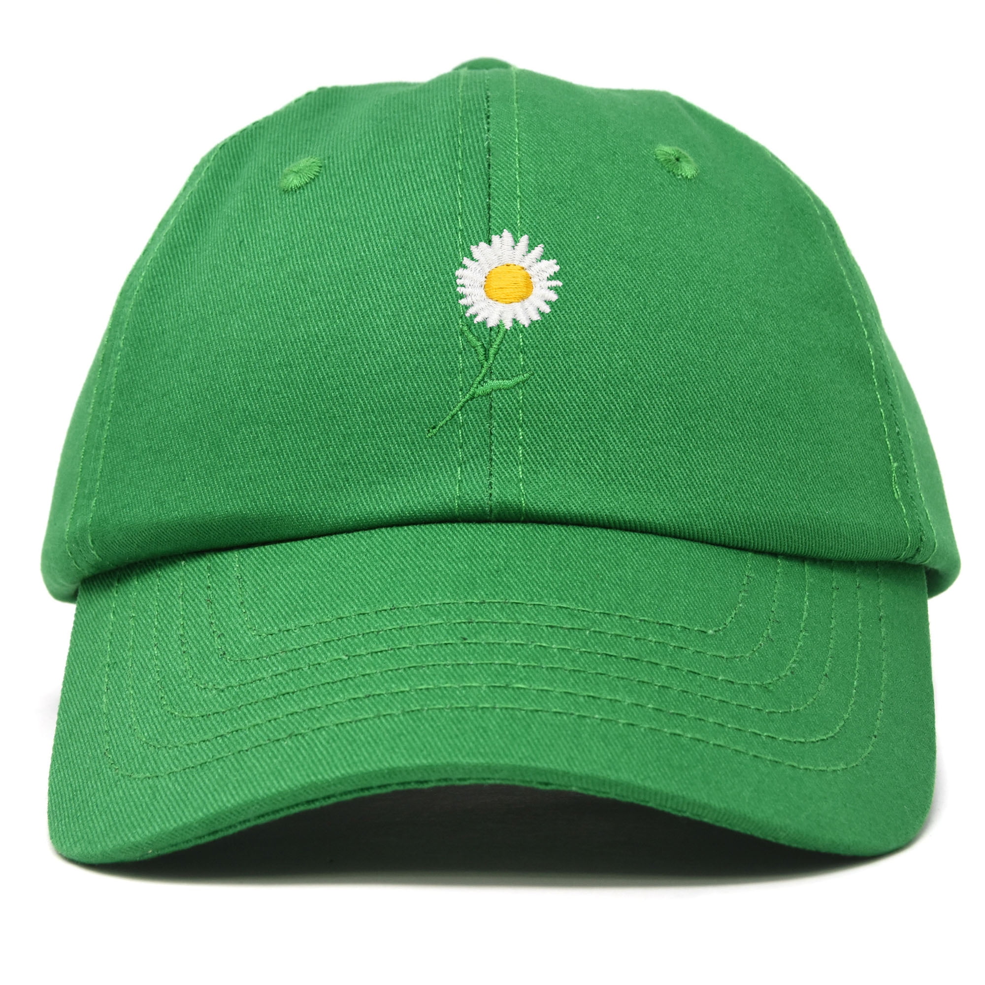 DALIX Daisy Flower Hat Womens Floral Baseball Cap in Kelly Green