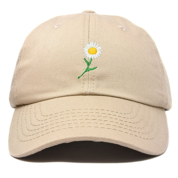 DALIX Daisy Flower Hat Womens Floral Baseball Cap in Khaki