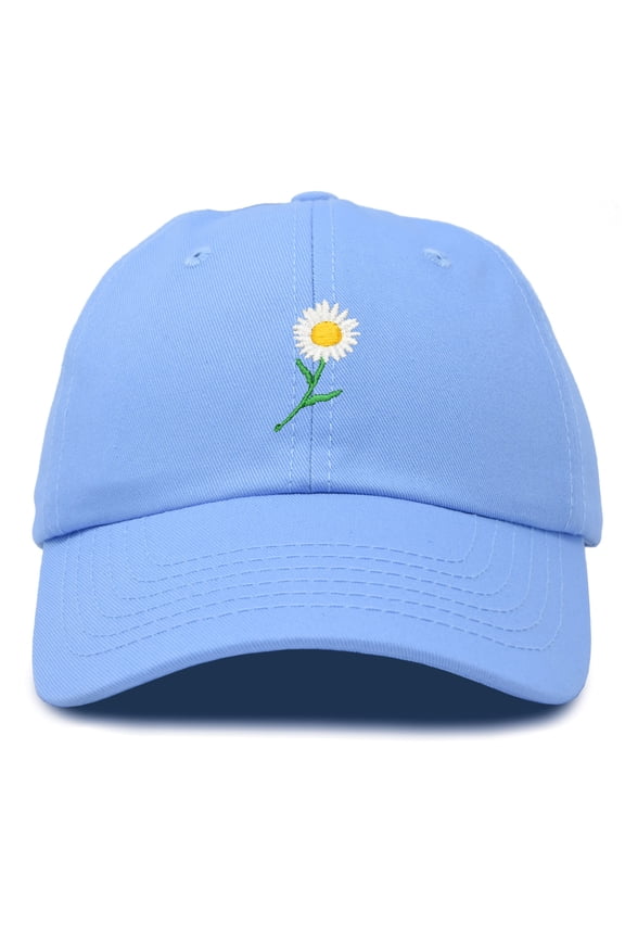 Daisy Flower Hat Womens Floral Baseball Cap in Light Blue