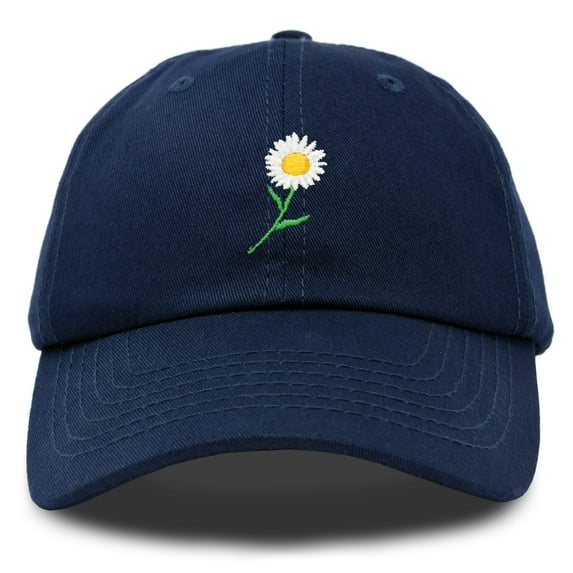 DALIX Daisy Flower Hat Womens Floral Baseball Cap in Navy Blue