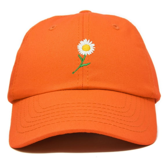 DALIX Daisy Flower Hat Womens Floral Baseball Cap in Orange