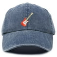 thumbnail image 1 of DALIX Electric Guitar Ball Cap Embroidered Hat in Washed Navy Blue, 1 of 7