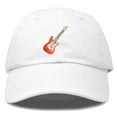 thumbnail image 1 of DALIX Electric Guitar Ball Cap Embroidered Hat in White, 1 of 7