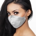 thumbnail image 1 of DALIX Exclusive Charmeuse Satin 3 Layer Face Mask in Silver - L-XL, 1 of 5