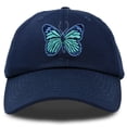 thumbnail image 1 of DALIX Exotic Blue Butterfly Hat Cute Womens Gift Embroidered Girls Cap in Navy Blue, 1 of 6