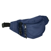DALIX Fanny Pack w/ 3 Pockets Traveling Belt Pouch Waist Wallet Concealer Navy Blue