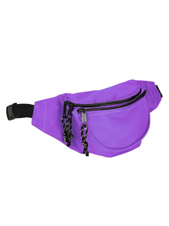 Fanny Pack w/ 3 Pockets Traveling Belt Pouch Waist Wallet Concealer in Purple