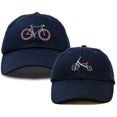 thumbnail image 1 of DALIX Father Son Bicycle Tricycle Matching Ball Cap Embroidered Hat Set in Navy Blue, 1 of 7