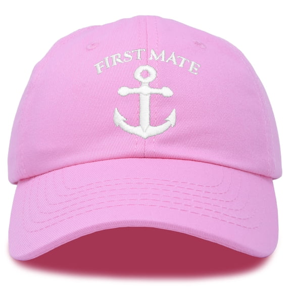 DALIX First Mate Hat Sailing Baseball Cap Sailor Gift Boating Men Women in Light Pink