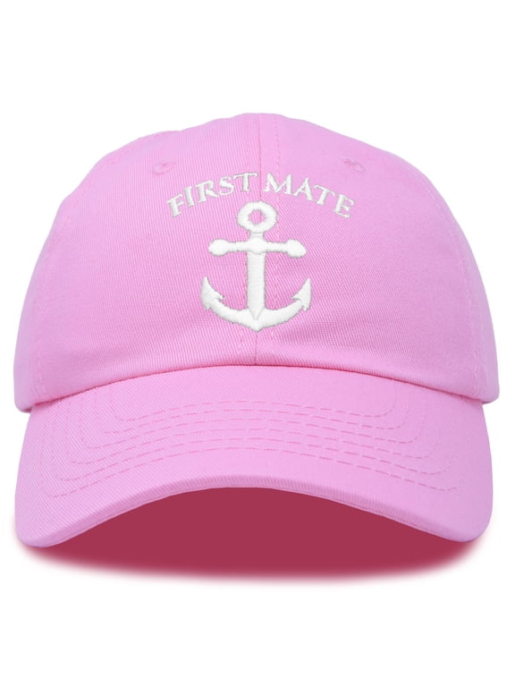 First Mate Hat Sailing Baseball Cap Sailor Gift Boating Men Women in Light Pink