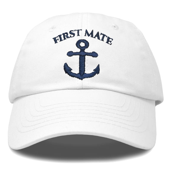 DALIX First Mate Hat Sailing Baseball Cap Sailor Gift Boating Men Women in White