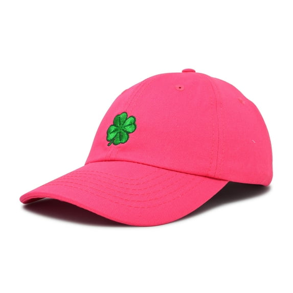 DALIX Four Leaf Clover Hat Baseball Cap St. Patrick's Day Cotton Caps Hot Pink