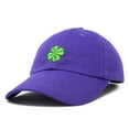 thumbnail image 1 of DALIX Four Leaf Clover Hat Baseball Cap St. Patrick's Day Cotton Caps Purple, 1 of 7