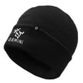 thumbnail image 1 of DALIX Gemini Zodiac Constellation Embroidered Cuff Beanie Cap in Black, 1 of 4