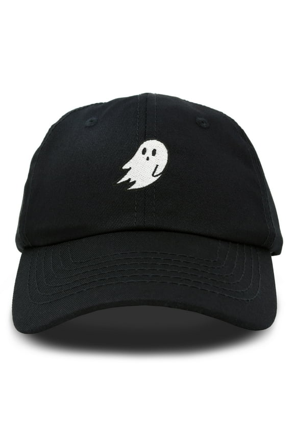 Ghost Embroidery Dad Hat Baseball Cap Cute Halloween in Black